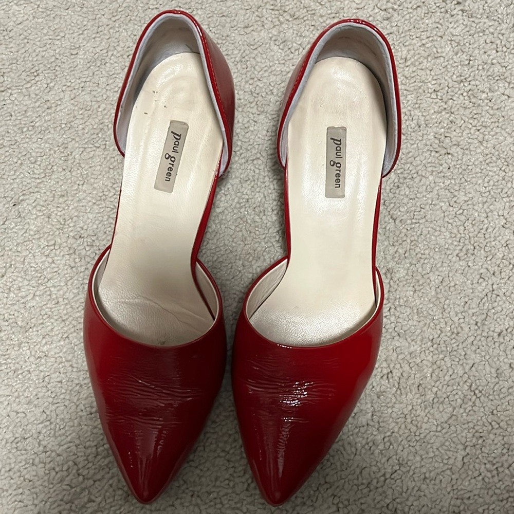 Paul green red crinkled shoes.  Size 8.5
